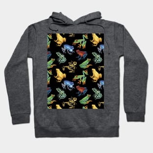 Frogs on black Hoodie